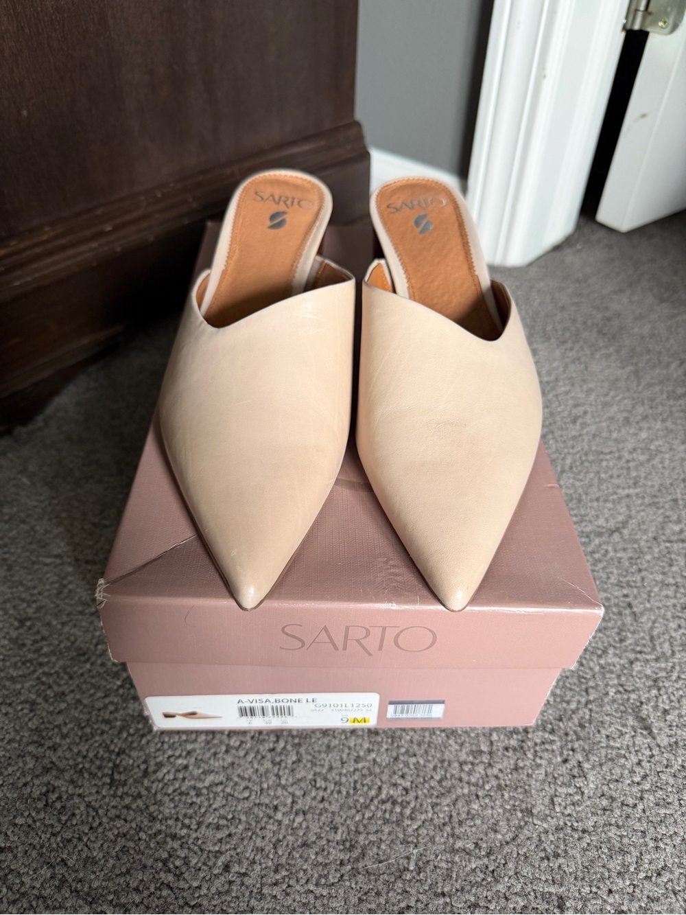 SARTO by Franco Sarto Bone Pointed Toe Slide Mules